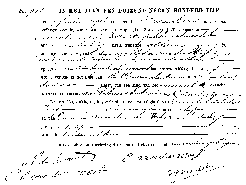 1905 geb reg 918 Delft Petrus Antonius Cornelis de Zwart